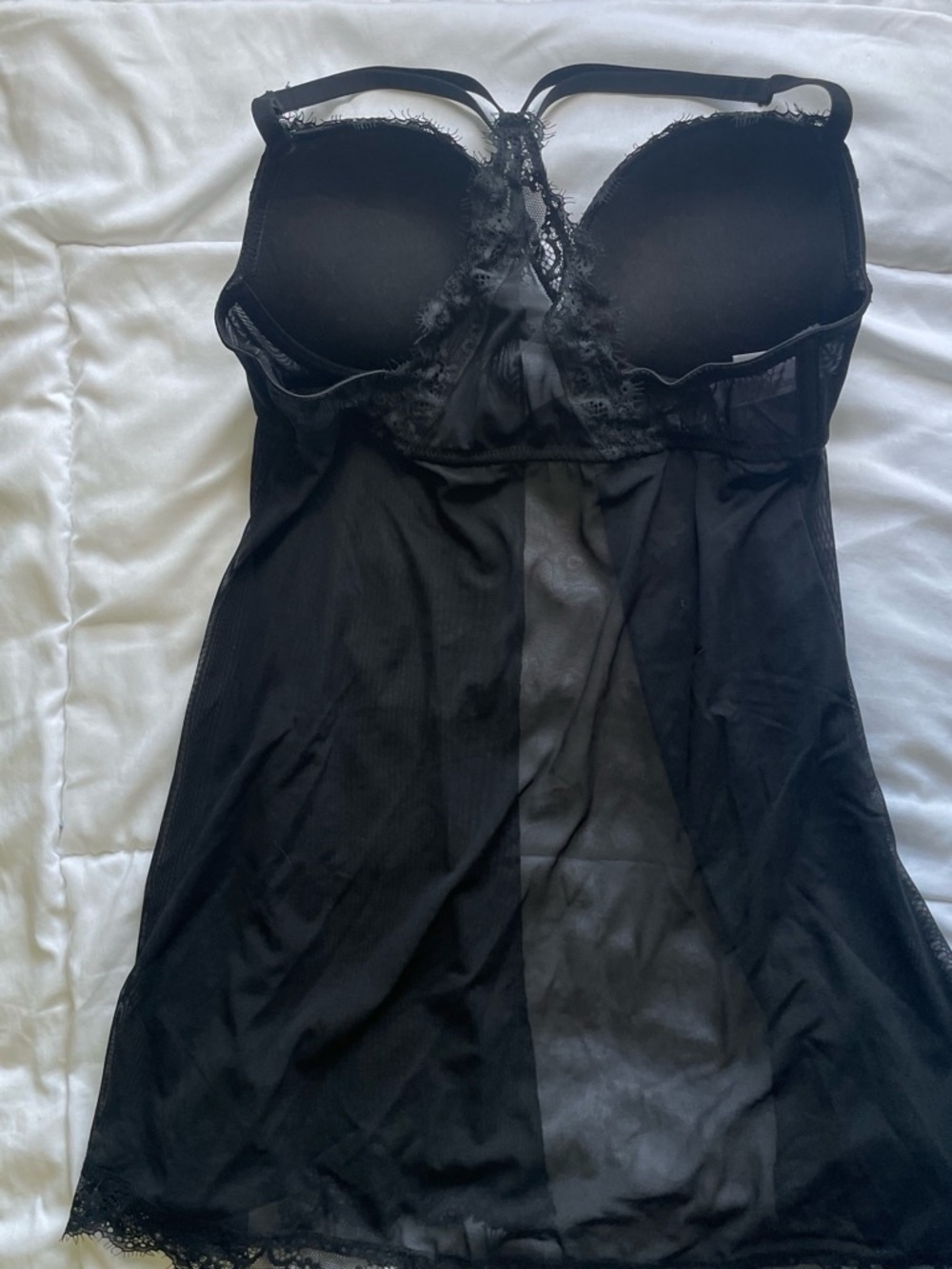 Gilligan & O'Malley Black Lace-Trim Push-Up Babydoll Chemise - Picture 5 of 5